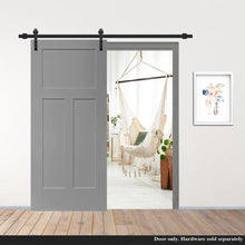 Load image into Gallery viewer, Stained Composite MDF 3-Panel Interior Barn Door Slab
