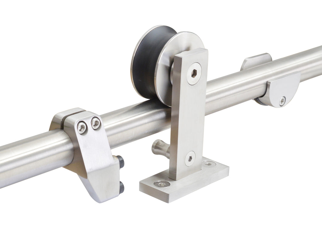 Top Mount Stainless Steel Barn Style Sliding Door Track and Hardware Set