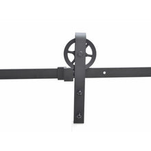 Load image into Gallery viewer, 96 in. Matte Balck Wheel Sliding Door Track and Hardware Set
