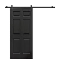 Load image into Gallery viewer, Painted Composite MDF 6 Panel Interior Sliding Barn Door with Hardware Kit
