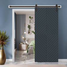 Load image into Gallery viewer, Diamond Pattern Composite MDF Sliding Barn Door with Hardware Kit

