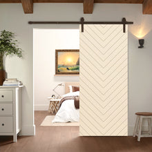 Load image into Gallery viewer, Herringbone Pattern Composite MDF Sliding Barn Door with Hardware Kit
