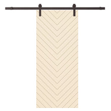 Load image into Gallery viewer, Herringbone Pattern Composite MDF Sliding Barn Door with Hardware Kit
