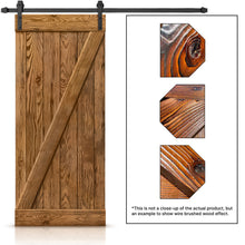 Load image into Gallery viewer, Wire Brushed Pre-Assembled Knotty Pine Wood Sliding Barn Door with Hardware Kit
