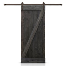 Load image into Gallery viewer, Z Bar Stained Knotty Pine Wood Sliding DIY Barn Door with Hardware Kit
