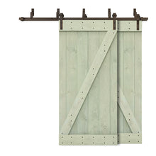 Load image into Gallery viewer, Z Bar Bypass Stained Interior Double Sliding Barn Door With Hardware Kit
