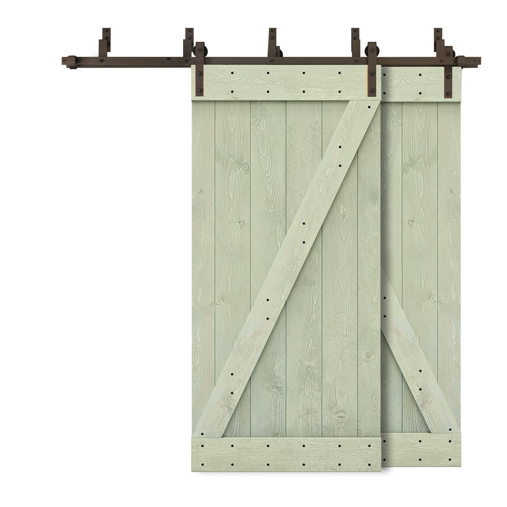doorzoページ Z Bar Bypass Stained Interior Double Sliding Barn Door With