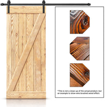 Load image into Gallery viewer, Wire Brushed Knotty Pine Wood Sliding Barn Door with Hardware Kit
