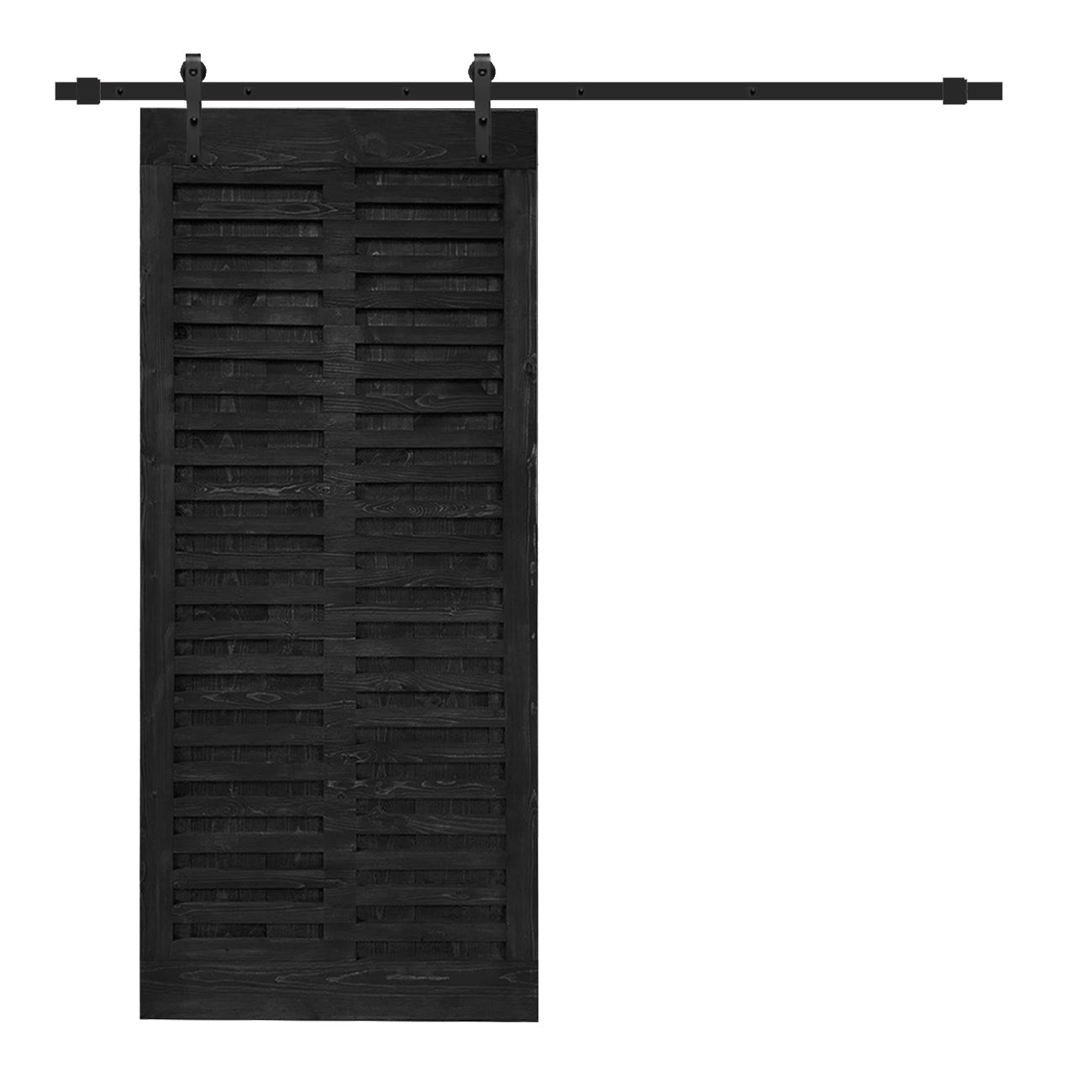 Japanese Series Pre Assemble Stained Wood Interior Sliding Barn Door with  Hardware Kit
