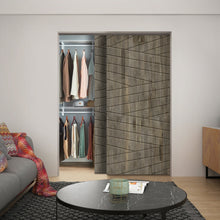 Load image into Gallery viewer, Flag Pattern Hollow Core Solid Wood Double Closet Sliding Door Slabs
