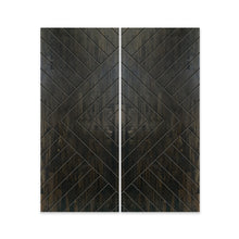 Load image into Gallery viewer, Chevron Arrow Pattern Hollow Core Solid Wood Double Closet Sliding Door Slabs
