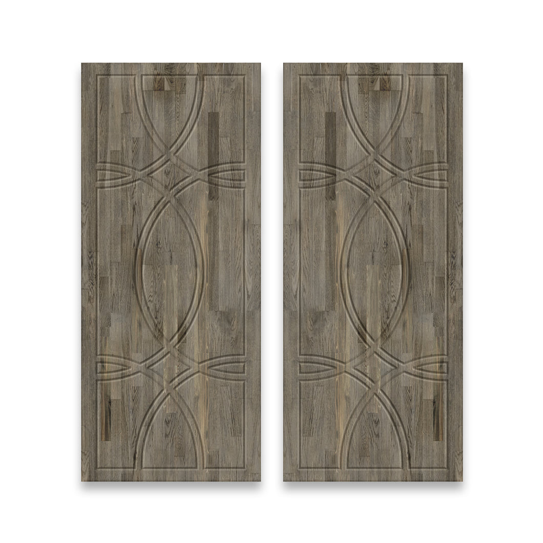 Paneled Hollow Core Solid Wood Double Closet Sliding Door Slabs