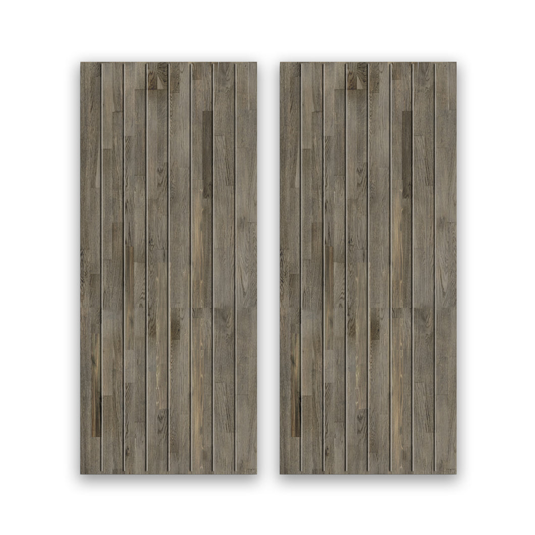 Paneled Hollow Core Solid Wood Double Closet Sliding Door Slabs