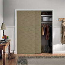 Load image into Gallery viewer, Hollow Core Stained Composite MDF Interior Double Closet Sliding Doors
