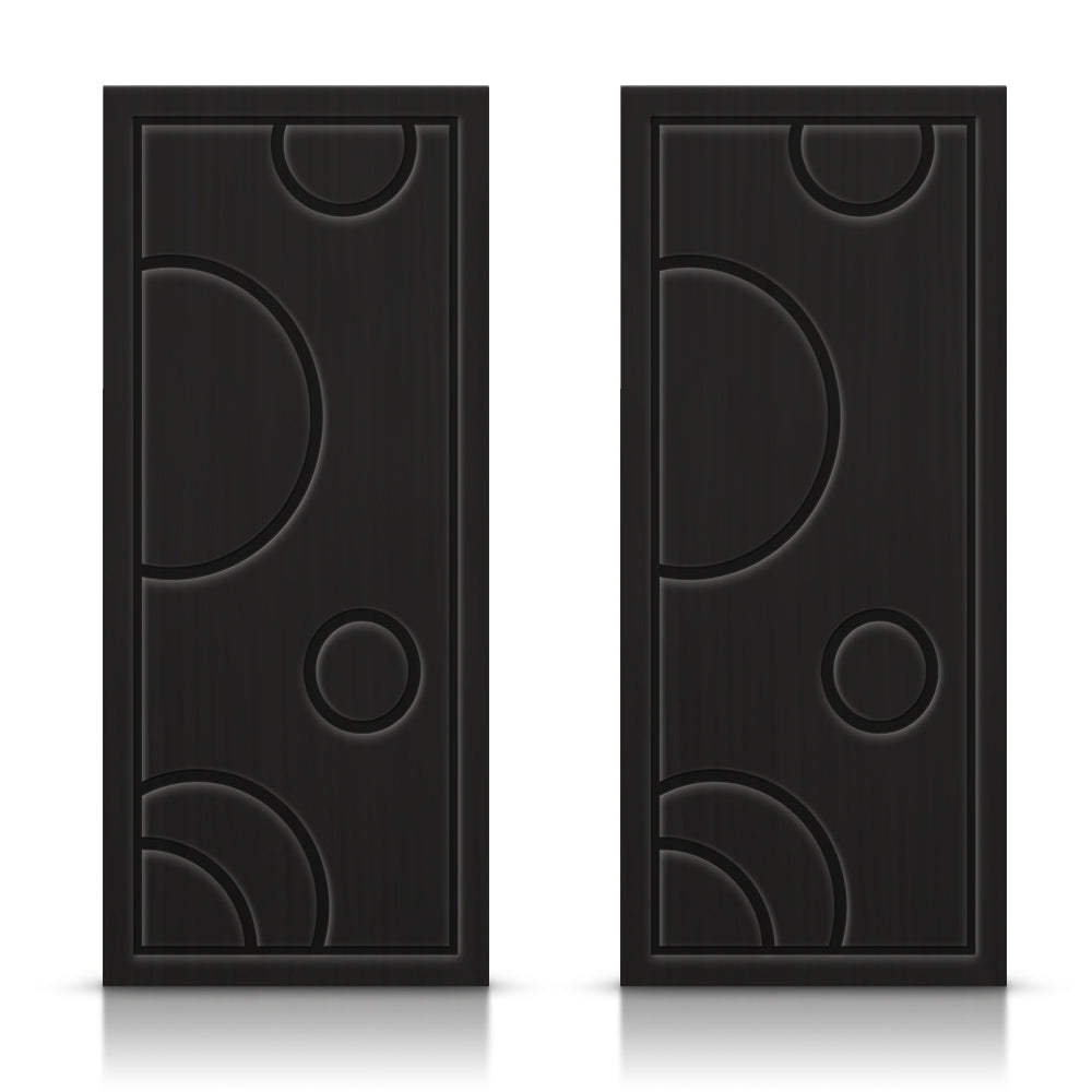 Bubble Pattern Hollow Core Stained Composite MDF Double Closet Sliding Doors