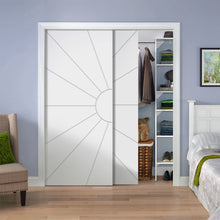 Load image into Gallery viewer, Sun Pattern Hollow Core MDF Double Closet Sliding Door Slabs

