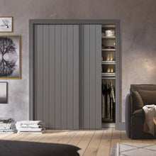 Load image into Gallery viewer, Paneled Hollow Core MDF Double Closet Sliding Door Slabs
