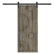 Load image into Gallery viewer, Bubble Pattern Solid Pine Wood Interior Sliding Barn Door with Hardware Kit
