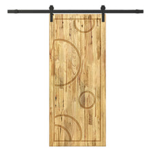 Load image into Gallery viewer, Bubble Pattern Solid Pine Wood Interior Sliding Barn Door with Hardware Kit
