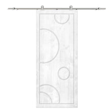 Load image into Gallery viewer, Bubble Pattern Solid Pine Wood Interior Sliding Barn Door with Hardware Kit
