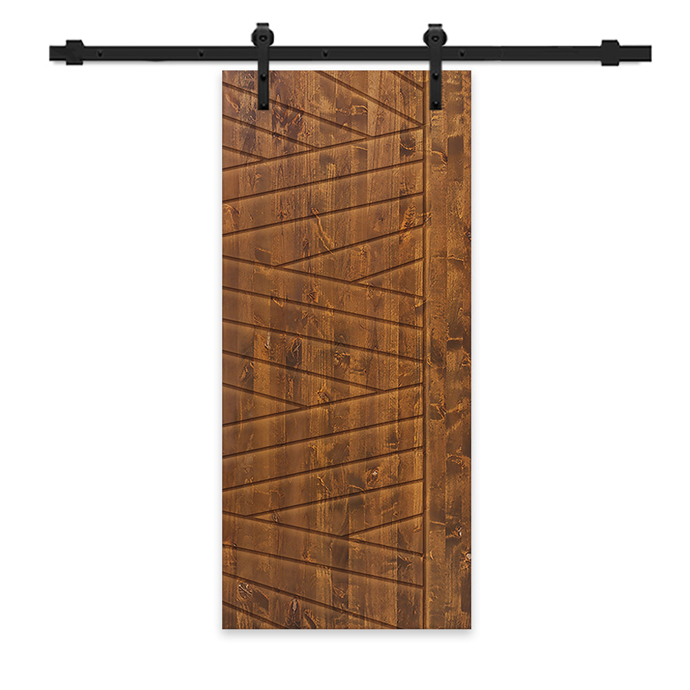 Solid Wood Modern Interior Sliding Barn Door with Hardware Kit