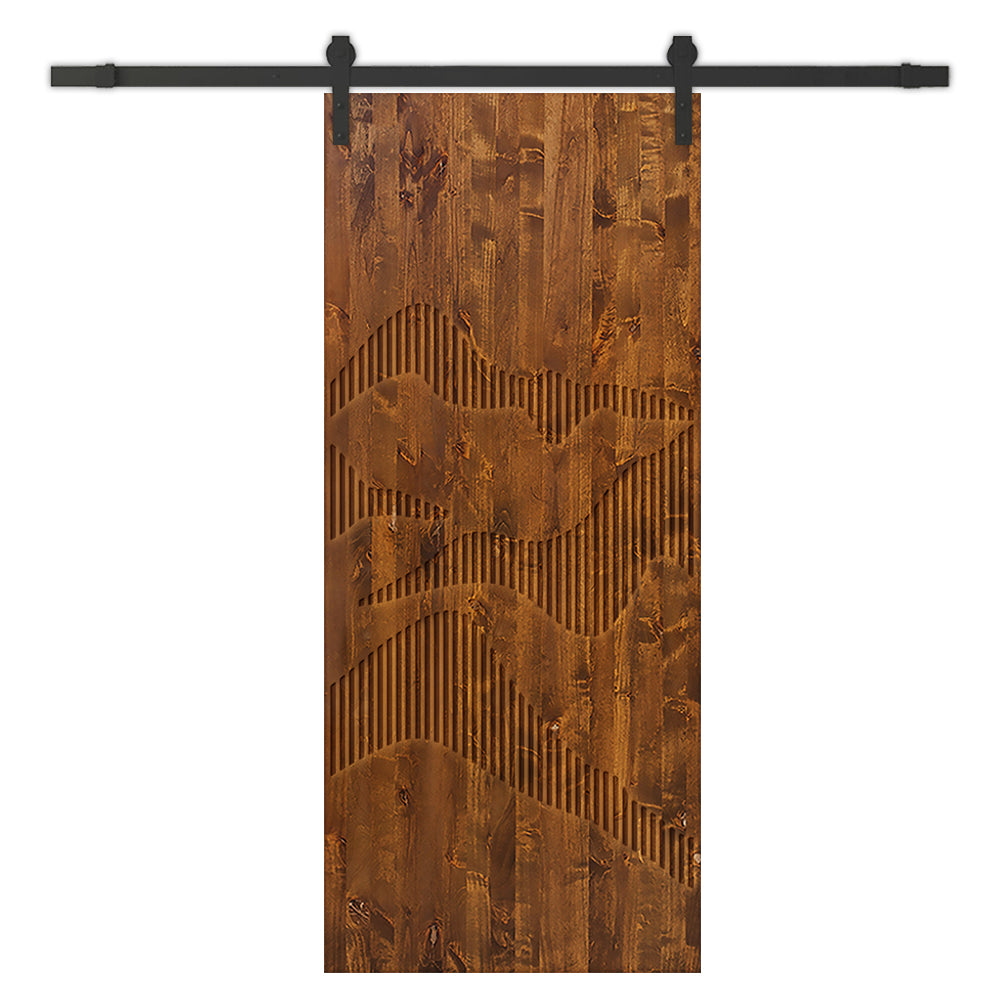 Solid Wood Modern Interior Sliding Barn Door with Hardware Kit