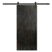 Load image into Gallery viewer, Sun Pattern Solid Pine Wood Interior Sliding Barn Door with Hardware Kit
