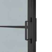 Load image into Gallery viewer, 37 in. x 84 in. 3-Lite Tempered Glass Barn Door Steel Frame Sliding Hardware Kit and Door Handle
