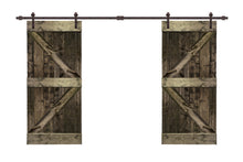 Load image into Gallery viewer, K Series Pre Assembled Stained Wood Interior Double Sliding Barn Door with Hardware Kit

