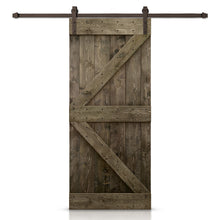 Load image into Gallery viewer, K Bar Pre-assembled Stained Wood Sliding Barn Door with Hardware Kit
