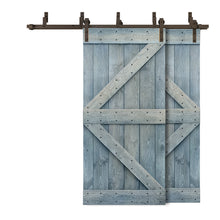 Load image into Gallery viewer, K Bar Bypass Stained Interior Double Sliding Barn Door With Hardware Kit
