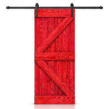 Load image into Gallery viewer, K Bar Pre-assembled Wire Brushed and Thermally Modified Solid Wood Sliding Barn Door with Hardware Kit
