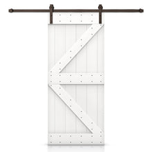 Load image into Gallery viewer, K Bar Stained Knotty Pine Wood Sliding DIY Barn Door with Hardware Kit
