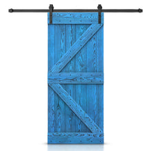 Load image into Gallery viewer, K Bar Pre-assembled Wire Brushed and Thermally Modified Solid Wood Sliding Barn Door with Hardware Kit
