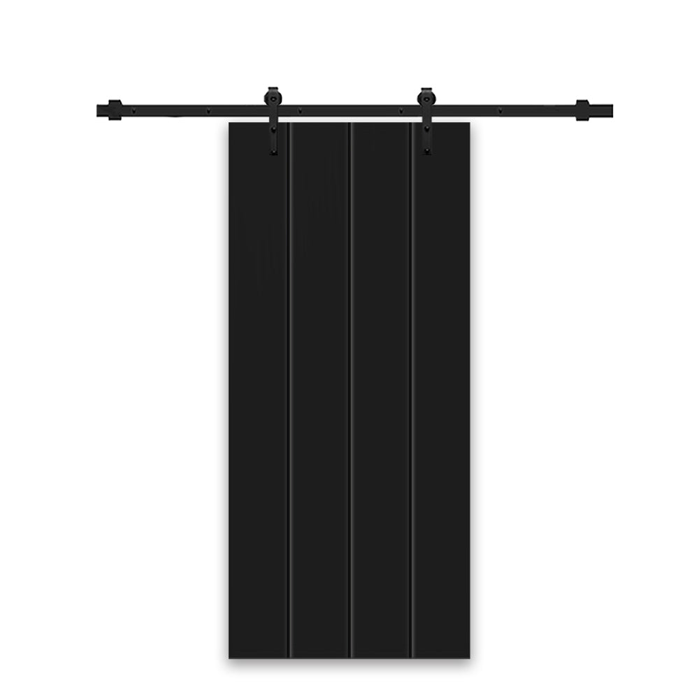 Painted Composite MDF Paneled Interior Sliding Barn Door with Hardware Kit