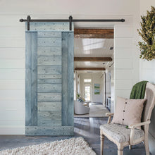 Load image into Gallery viewer, Paneled DIY Knotty Pine Solid Wood Interior Sliding Barn Door with Hardware Kit
