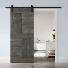 Load image into Gallery viewer, Paneled DIY Knotty Pine Solid Wood Interior Sliding Barn Door with Hardware Kit
