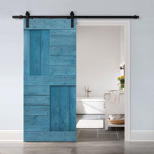 Load image into Gallery viewer, Paneled DIY Knotty Pine Solid Wood Interior Sliding Barn Door with Hardware Kit
