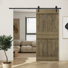 Load image into Gallery viewer, Paneled Solid Wood DIY Barn Door with Installation Hardware Kit and Clavos
