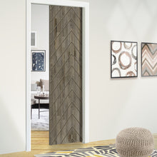 Load image into Gallery viewer, Herringbone Pattern Hollow Core Solid Wood Door Slab for Pocket Door
