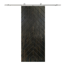 Load image into Gallery viewer, Herringbone Pattern Solid Pine Wood Sliding Barn Door with Hardware Kit
