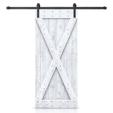 Load image into Gallery viewer, X Bar Pre-assembled Wire Brushed and Thermally Modified Solid Wood Sliding Barn Door with Hardware Kit
