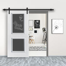 Load image into Gallery viewer, Chalkboard Series Black Stained Composite MDF 2 Panel Interior Sliding Barn Door Slab
