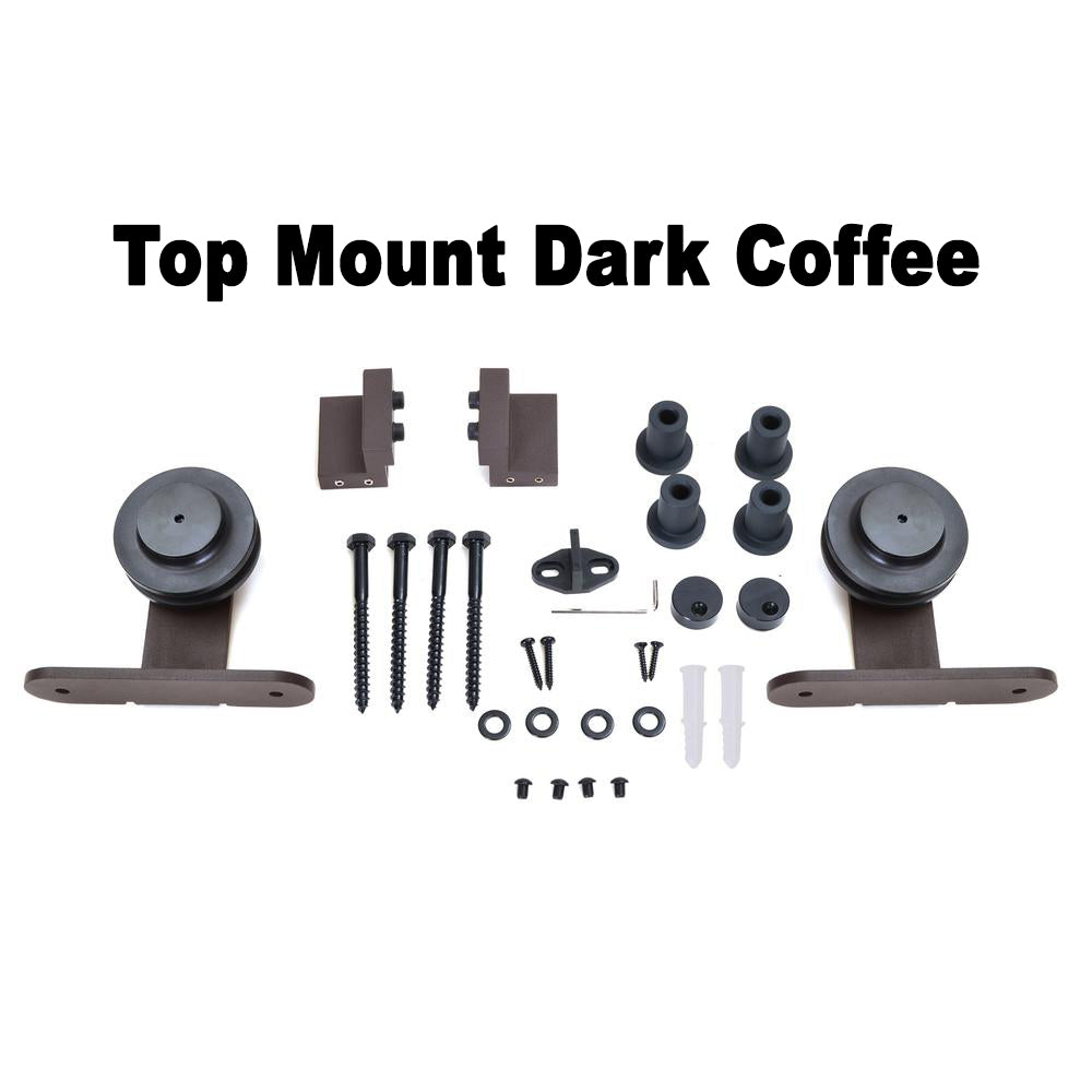Top Mount Door Track Hardware and White Primed MDF Raised 2 Panel Interior Sliding Barn Door Top Mount Door Track Hardware and White Primed MDF Raised 2 Panel Interior Sliding Barn Door