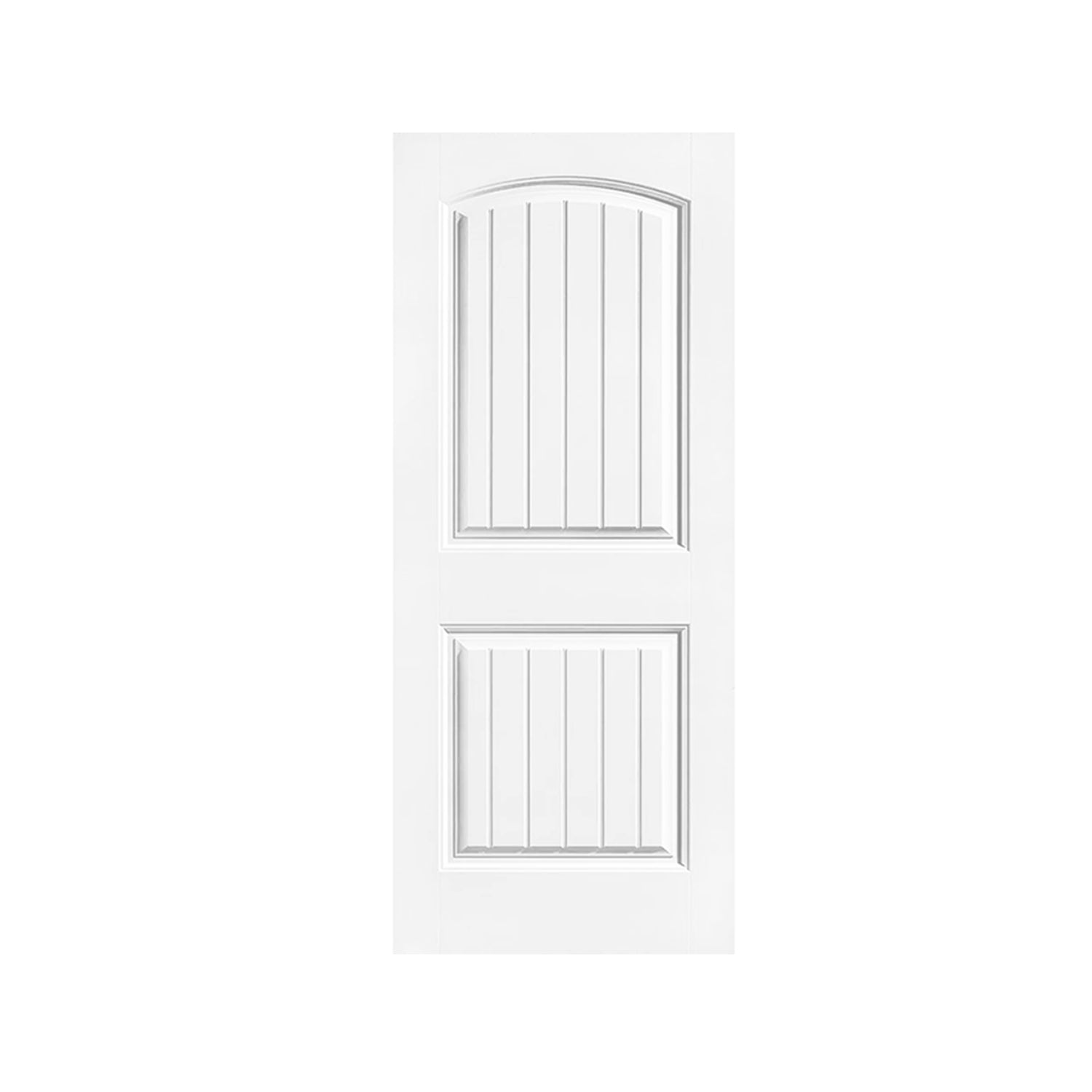 Calhome Camber Top Paneled Composite MDF Barn Door Slab, 36 x 80 in, White, image size:1500x1500