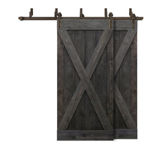 Load image into Gallery viewer, X Series Bypass Stained Interior Double Sliding Barn Door With Hardware Kit
