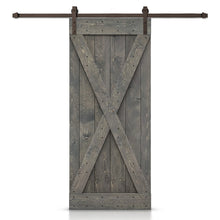 Load image into Gallery viewer, X Bar Pre-assembled Stained Wood Sliding Barn Door with Hardware Kit
