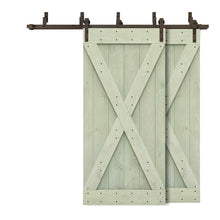 Load image into Gallery viewer, X Series Bypass Stained Interior Double Sliding Barn Door With Hardware Kit
