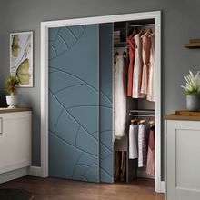 Load image into Gallery viewer, Leaf Pattern Hollow Core MDF Double Closet Sliding Door Slabs
