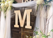 Load image into Gallery viewer, Wood Block Letter Unfinished Monogram Initial Alphabet Large Wall English Letters for Home Bedroom Office Wedding Party DIY Decor Ready to Paint or Stain
